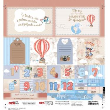 Imagem de Papel Scrapbook Opadecor Volta Ao Mundo 3 30,5x30,5 3247 Opa