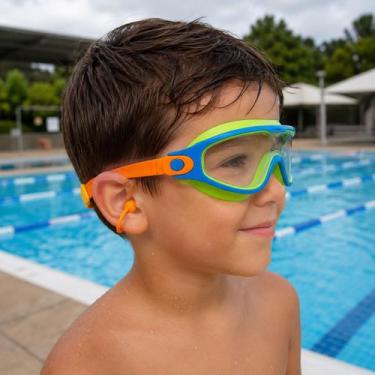 Imagem de Óculos-máscara infantil p/natação silicone dyo oficial-alíki cor:menin
