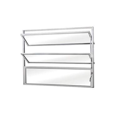 Imagem de Janela basculante de alumínio 3 seções MGM Soft 60x80cm branco Janela basculante de alumínio 3 seções Soft 60x80cm branco MGM