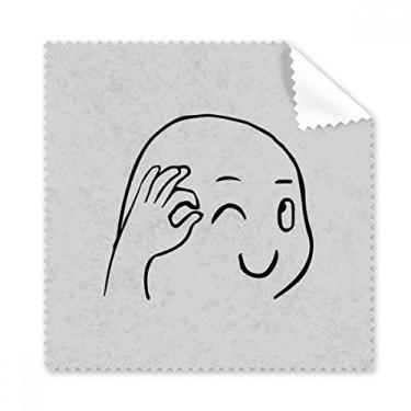 Imagem de OK Gestures Fofo Wink Preto Feliz pano de limpeza para tela de telefone, 5 peças