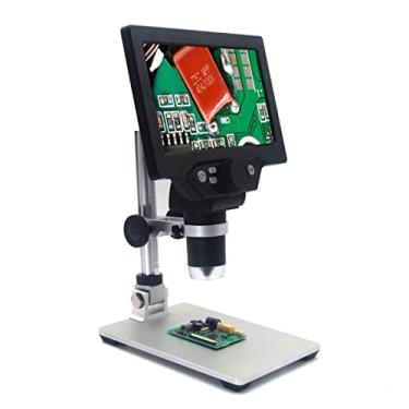 Imagem de Microscópio Adaptador Microscópio Digital 7 Polegadas Tela Grande Cor Grande Base LCD Display 12MP 1-1200X Ampliação Contínua Microscópio Acessórios (Cor: G1200, Ampliação: Bateria de Lítio)