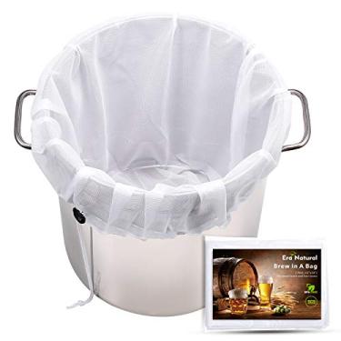 Imagem de Brew Bags reutilizáveis, pacote com 3, extra grande, 66 x 56 cm, saco de filtro de malha fina para fabricação de cerveja em casa, lúpulo, grãos, vinho, cerveja, cordão, fermentação em um saco