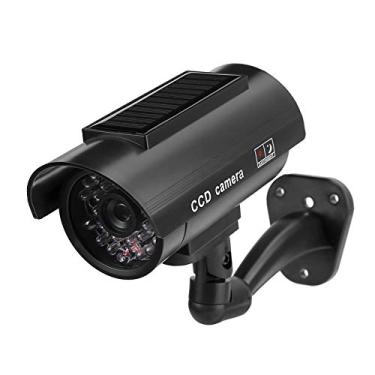 Imagem de Seguran?a de vigilancia simulada falsa,camera falsa de seguran?a simulada ¨¤ prova d'¨¢gua movida a energia solar com luz LED piscando camera falsa de vigilancia interna e externa realista, Camera