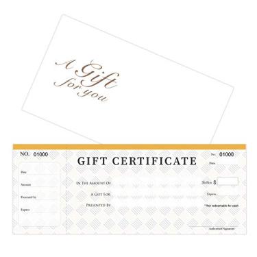 Imagem de Cartões de presente em branco com envelopes 25 conjuntos – linha de presente moderna – cupons de presente, vouchers para pequenos negócios, spa, maquiagem, salão de beleza de cabelo, restaurante, casamento, chá de bebê, Natal, aniversário