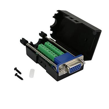 Imagem de Twinkle Bay D-SUB DB15 fêmea 15 pinos porta de entrada para terminal placa de breakout conector 3 fileiras, DR15 VGA fêmea com capa