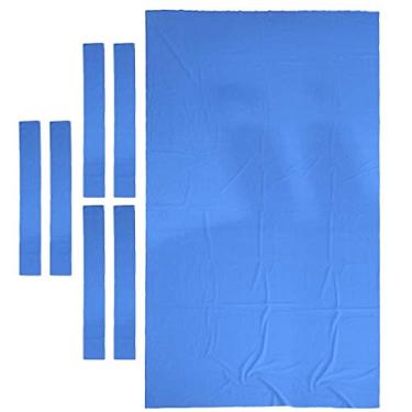 Imagem de Feltro profissional para mesa de sinuca de 2,7 m + 6 tiras de feltro, feltro de pano de sinuca de bilhar para mesa de 9 pés, espessura de 0,6 mm - 3 cores azul 2,8 x 1,5 m