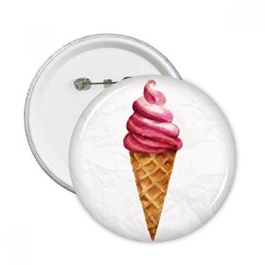 Imagem de Aquarela vermelha doce sorvete alfinetes redondos emblema botão decoração acessório 5 peças