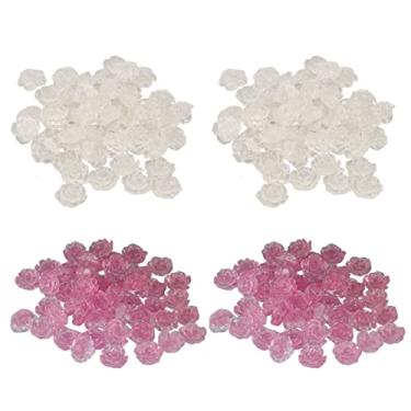 Imagem de 10 Pacotes 3D Camellia Nail Kit Jóias para Unhas Decoração de Unhas DIY Resina Requintada Mudança de Luz Decoração de Unhas, Decoração de Arte de Unhas 3D Jóias de Unhas para Mulheres PérolasPérolas (Rosa vermelha)