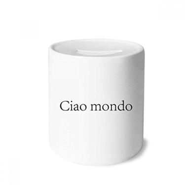 Imagem de DIYthinker Caixa de dinheiro italiana Hello World Porta-moedas de cerâmica para presente de cofrinho