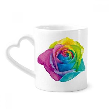 Imagem de Caneca de cerâmica LGBT Rainbow Gay flor lésbica café copo de coração de vidro