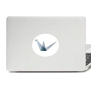 Imagem de Adesivo de notebook com emblema geométrico de origami em forma de guindaste abstrato