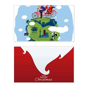 Imagem de Chinese The Great Wall Art Holiday Merry Christmas Cartões de parabéns mensagem de Natal