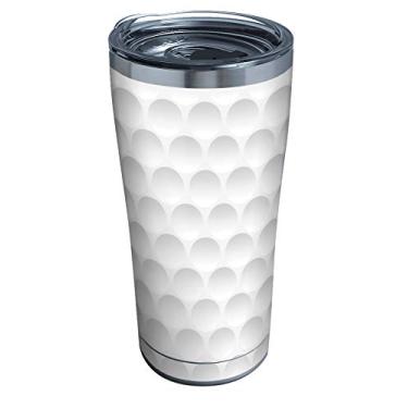 Imagem de Tervis Copo de viagem isolado com textura de bola de golfe de parede tripla mantém as bebidas frias e quentes, 590 ml Legacy, aço inoxidável, 1 unidade (pacote com 1)