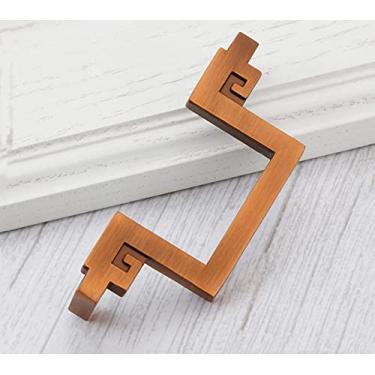 Imagem de Puxador de gaveta de armário estilo guarda-roupa Puxador de porta de armário antigo puxador de mesa de cabeceira Puxadores decorativos para móveis, F270.128 mm castanho