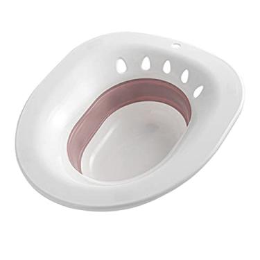 Imagem de Banho de assento para vaso sanitário assento dobrável Sitz dobrável agachamento livre banho de assento assento dobrável reutilizável banheira de assento bacia de quadril para paciente idoso cuidados