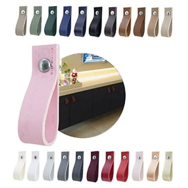 Imagem de Puxador Doko Parafuso para Móveis Armário Guarda Roupa Gaveta Porta Baús Caixas Bandeja Cesto Tábua - Cor Textura de Couro (Rosa Intenso)