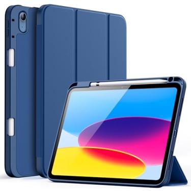 Imagem de JETech Capa para iPad (A16) 11ª/10ª Geração (2025/2022) com Porta Pencil, Case Fina para Tablet com Parte Traseira de TPU Macio, Ativação/Repouso Automático (Marinha)
