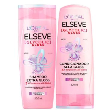 Imagem de Kit Shampoo Elseve Glycolic Gloss 400ml + Condicionador  Elseve Glycolic Gloss 400ml