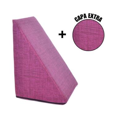 Imagem de Almofada Triangular Encosto Anatômico Espuma Apoio Costas Repouso Leitura + Capa Extra-Unissex