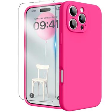 Imagem de INGIDO Capa para iPhone 16 Pro Max, capa de silicone líquido com proteção para câmera, capa de borracha de gel macio com forro de microfibra, capa protetora à prova de choque para iPhone 16 Pro Max de