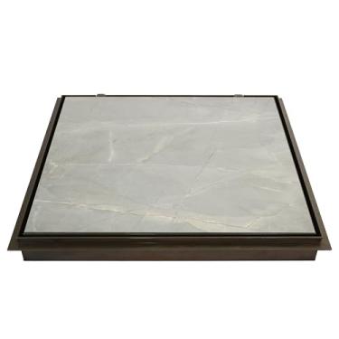 Imagem de Tampa para Casa de Maquina de Piscina Oculta 50 x 50 cm sobrepor Rebaixada Marrom