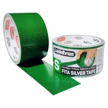 Imagem de Fita Adesiva Silver Tape Multiuso Alta Fixação 48MmX5M Verde - Adelbra