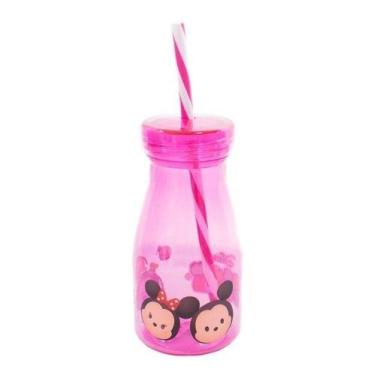 Imagem de Copo Rosa Com Canudo Mickey E Minnie Tsum Tsum 350ml - Disne - Disney