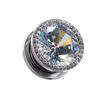 Imagem de Alargador De Aço Com Zircônia Grande Cravejado De Zircônias - IMP, 8mm