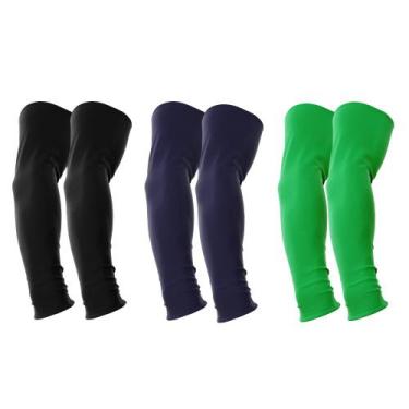 Imagem de Kit 3 Manguitos Proteção Solar Uv Vôlei Ciclismo Protetor Braço Moto -