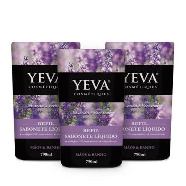 Imagem de KIT 3 Und. Refil Sabonete Líquido YEVA  Lavanda & Verbena - 790ml - YE