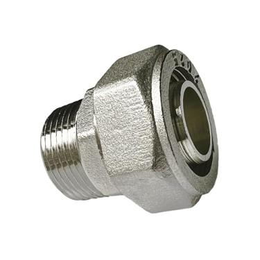 Imagem de Peças de metal M8003 Sistema de compressão de anel de vedação duplo de junta reta, Maxline M8003 junta reta para bucha de 3/10.2 cm com rosca externa NPT de 3/10.2 cm