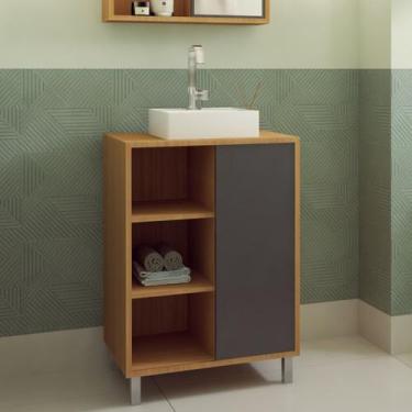 Imagem de Gabinete para Banheiro 60cm 1 Porta de Correr Julia - FAEMA