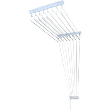 Imagem de Inovar Metais Varal de Teto Individual 10 Varetas Branco 100cm