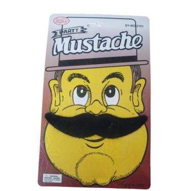 Imagem de Fantasia bigode falso preto em pelúcia modelo 2152 - Lynx Produções ar