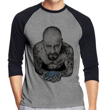 Imagem de Camiseta Raglan Walter White Tattoo Heisenberg Manga 3/4 - Foca na Mod