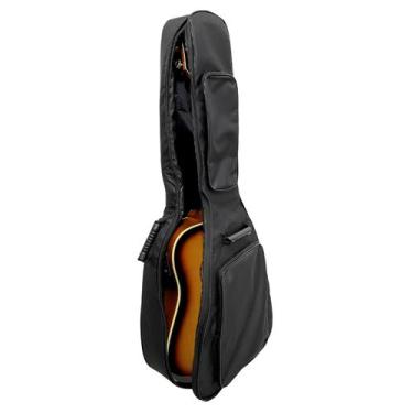 Imagem de Capa De Violão Preta Folk Acolchoada Luxo Case Bag - JL Bag