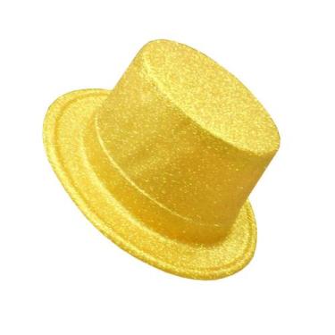 Imagem de Cartola Com Glitter Chapéu Com Brilho Carnaval - UD25, Amarelo