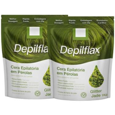 Imagem de Kit 2 Cera Quente Depilatória Profissional Glitter Jade Depilflax Em P