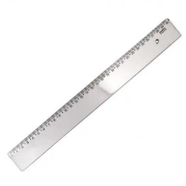 Imagem de Régua Escolar New Line 30cm Metalizadas / Glitter - Waleu, PRATA