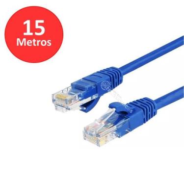 Imagem de Cabo De Rede CAT5E 15M Ethernet Lan Rj45 Ideal Para Instalação Residen