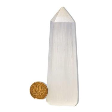 Imagem de Ponta Selenita 8 a 10 cm Pedra Natural Gerador Sextavado Tipo B - Cris