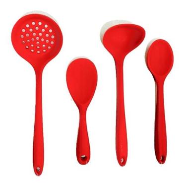 Imagem de Conjunto de 4 Peças - Colher de Arroz 22,5cm e 27cm,Escumadeir 32cm e 