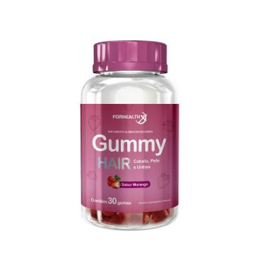 Imagem de Gummy Hair Cabelo, Pele e Unhas Sabor Morango 30 Gomas - Forhealth