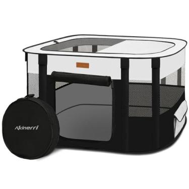 Imagem de Akinerri cercadinho para cães - canetas dobráveis ​​para gatos para pubby, gatinho, coelho, barraca portátil para animais de estimação com bolsa de transporte para acampamento de viagem inte