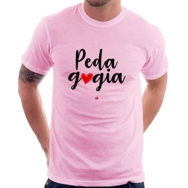 Imagem de Camiseta Pedagogia por amor - Foca na Moda, Rosa bebê, M