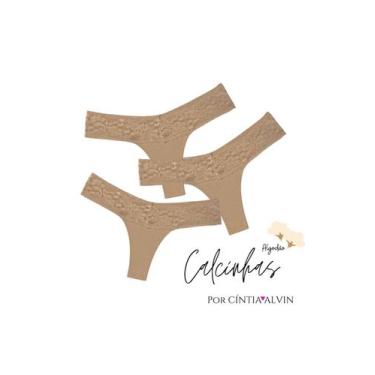 Imagem de 3 Calcinha Preta Microfibra Fio Duplo Renda Casual Dia A Dia. - CINTIA