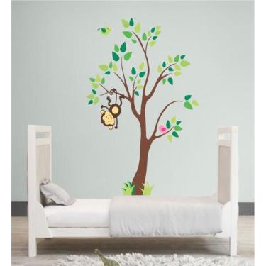 Imagem de Adesivo Parede Árvore Infantil e Macaquinho Macaco Feliz - Colakoala A