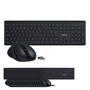 Imagem de Kit Teclado e Mouse Intelbras CSI50 Sem Fio Preto - 15 Unidades