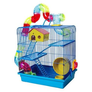 Imagem de Gaiola Hamster Grande com Casa Completa 3 Andares Tubo Luxo  - Jel Pla