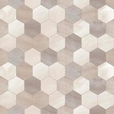 Imagem de Papel De Parede 5m Geométrico Bege Nude Hexágono Lavável